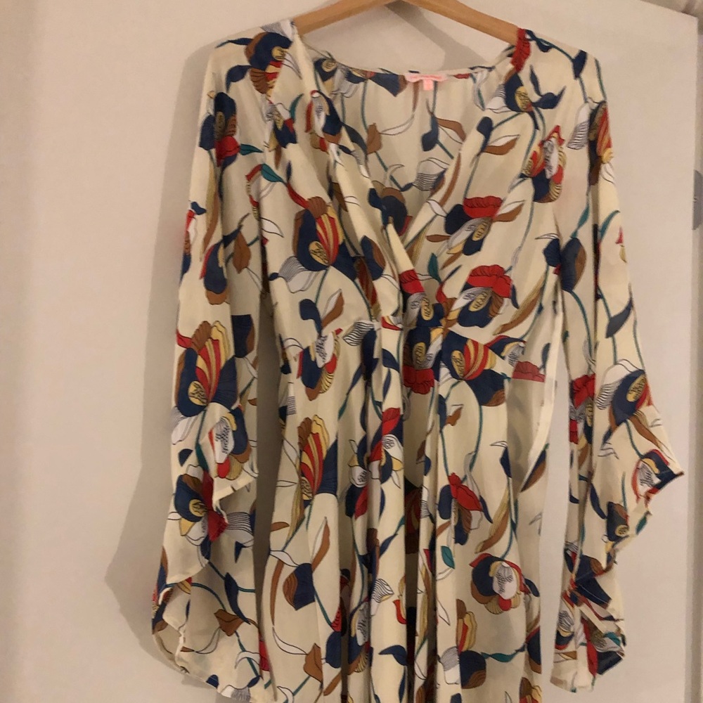 re:named Long sleeve floral mini dress